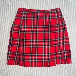Brandy Melville red plaid Cara mini skirt